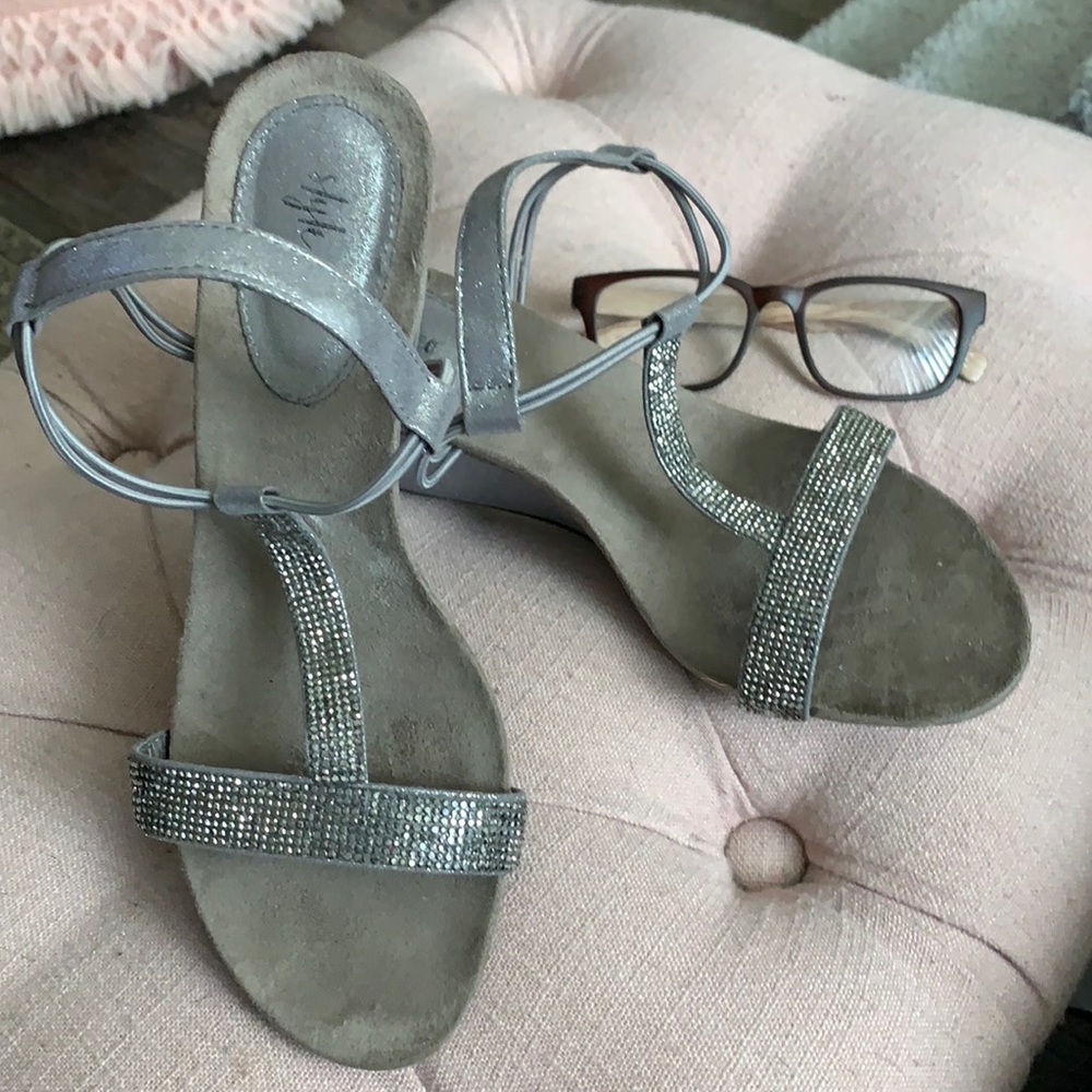 ✨ Style & Co ✨ sparkling silver wedges